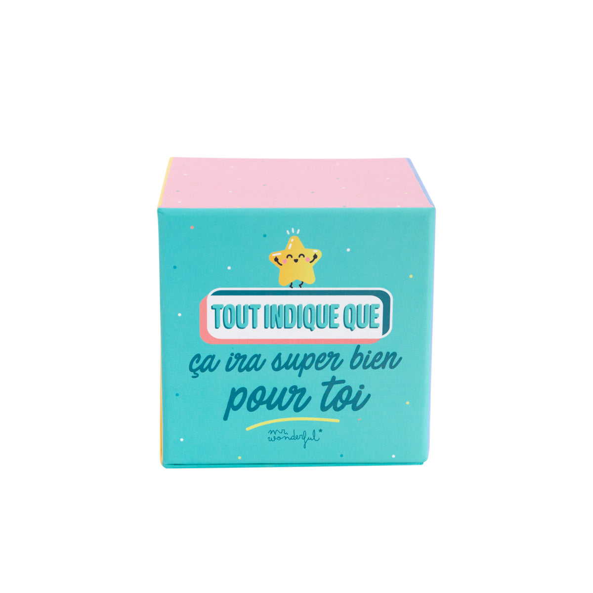 Boîte avec bloc-notes, notes adhésives et porte-crayon