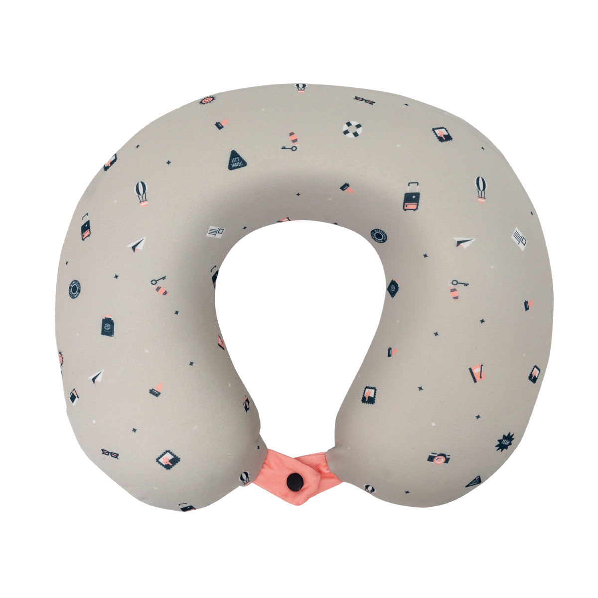 Travel pillow with sleep mask Grey - Flying to my dreams.