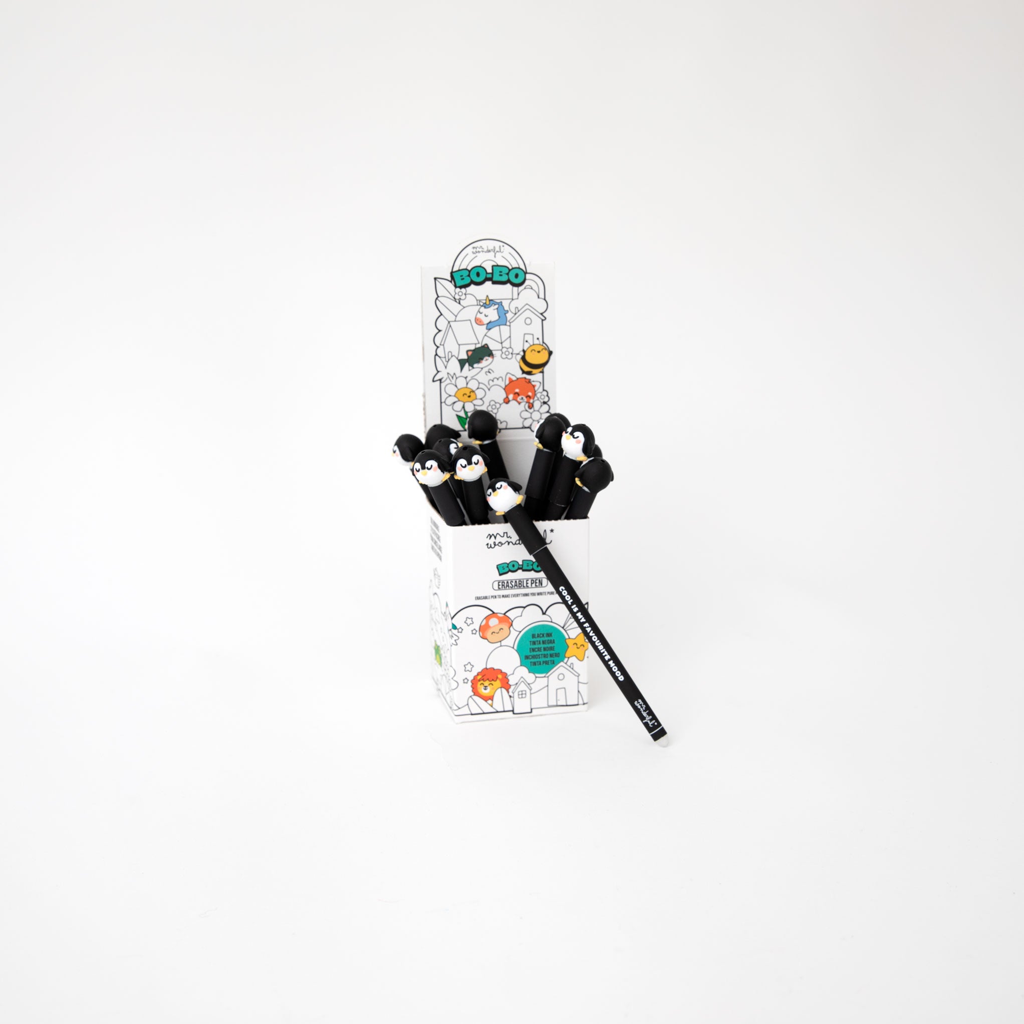 Stylo effaçable Bo-Bo Penguin - Cool est mon humeur préférée