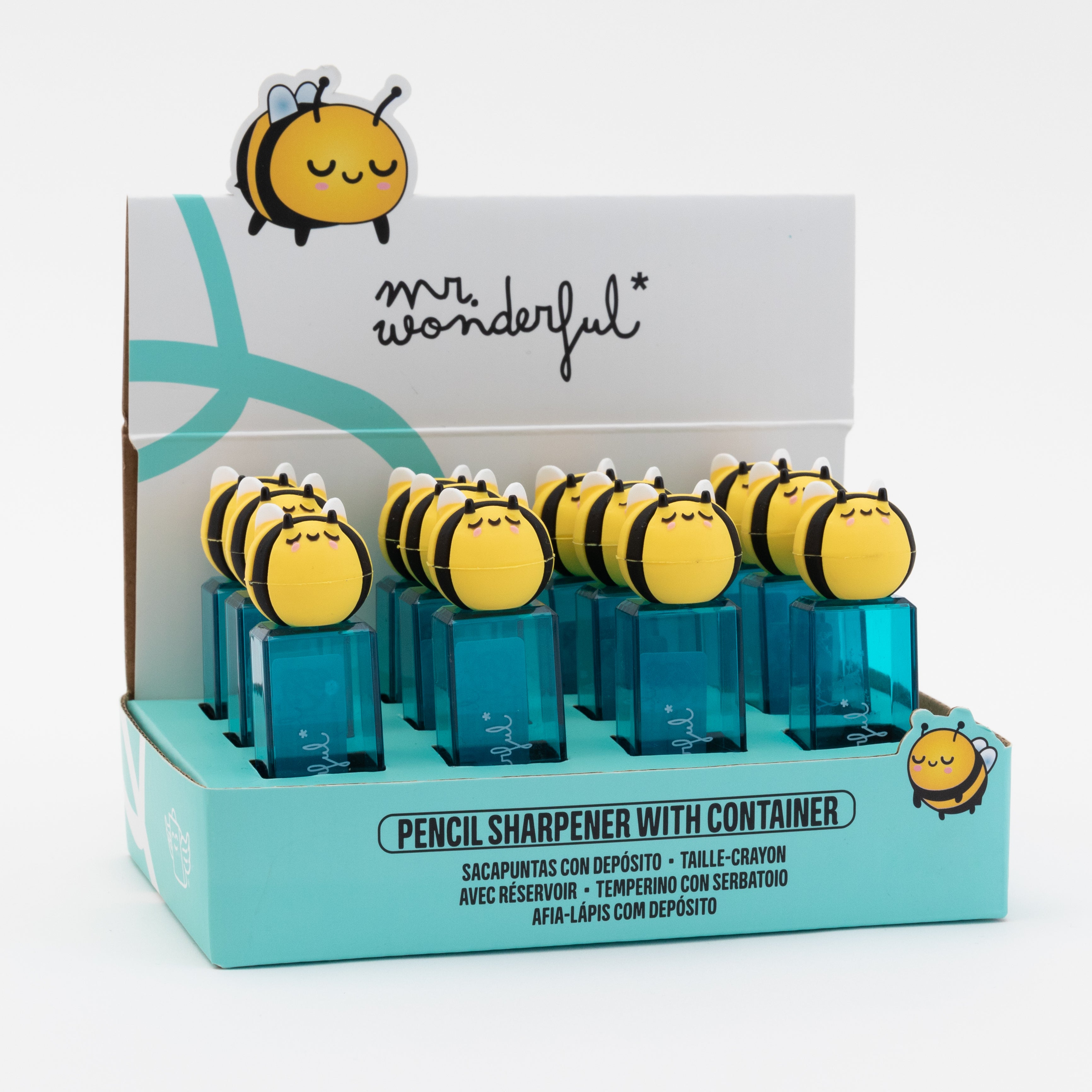 Pencil sharpener with container - Bee.