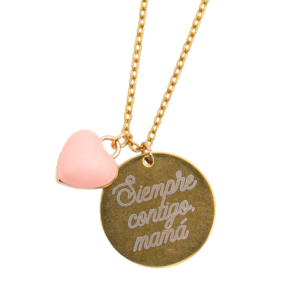 Collar con mensaje para madres Mr. Wonderful - Siempre contigo, mamá