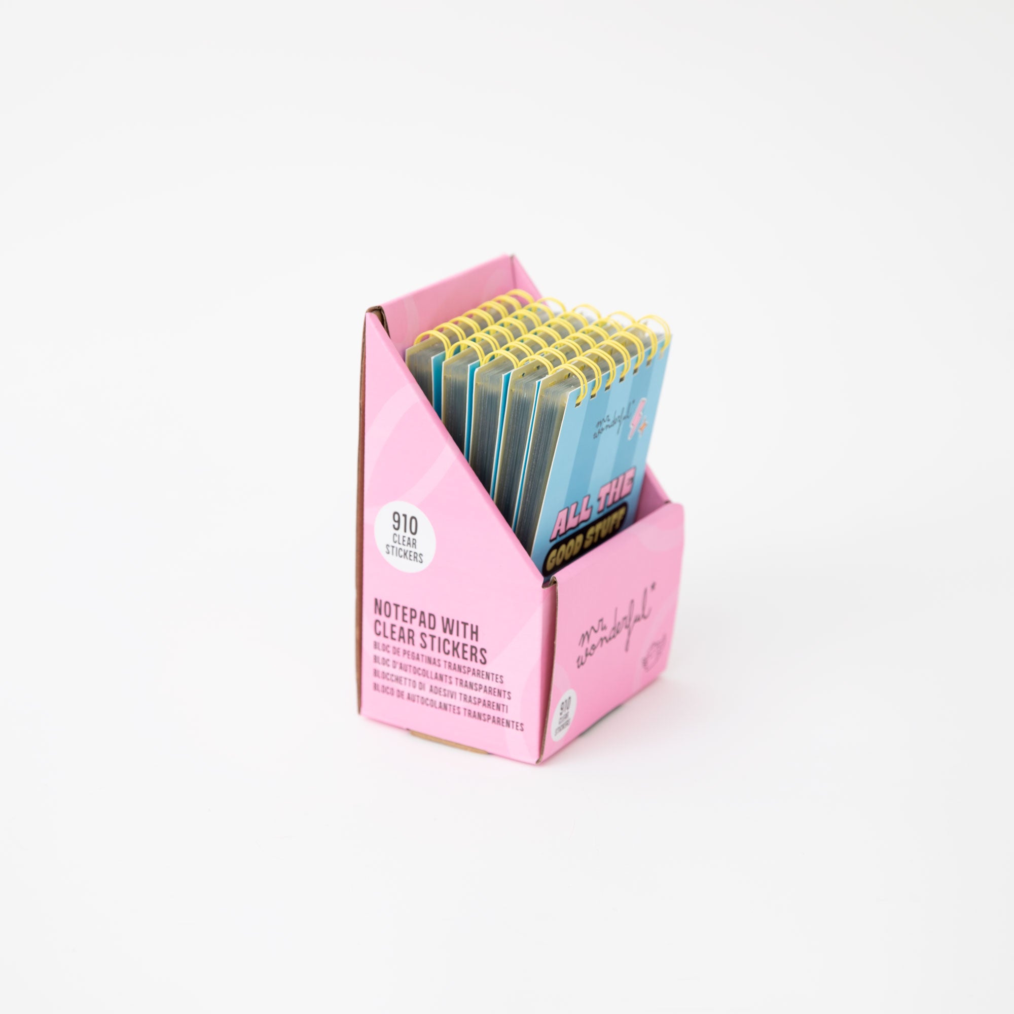 Notepad with clear stickers - All the good stuff rubs off