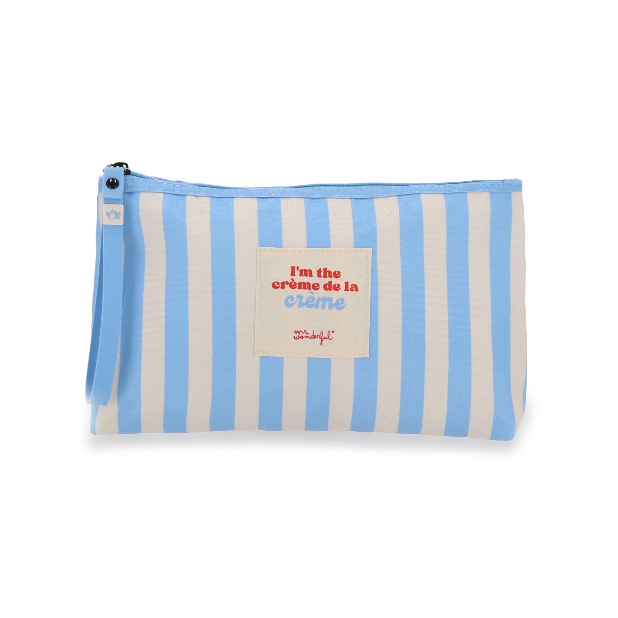 Waterproof toiletries bag blue and beige stripes - I'm the crème de la crème