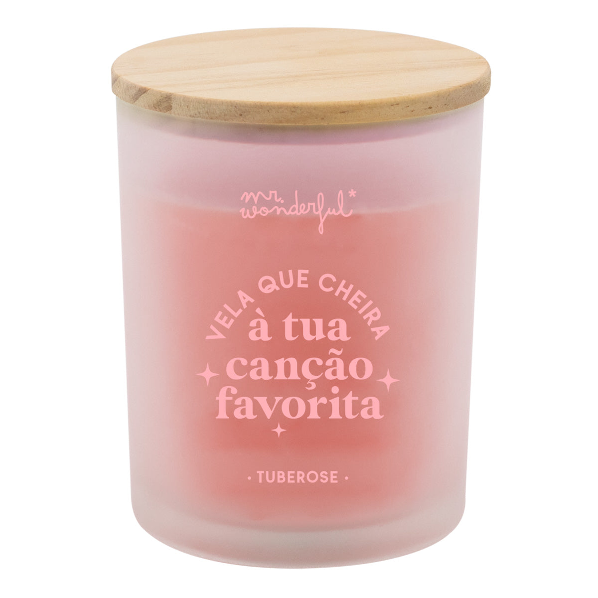 Vela aromática com mensagem Mr. Wonderful que cheira à tua música favorita