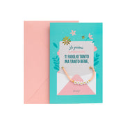 Biglietto con braccialetto – Lo griderò al mondo intero: ti voglio tanto ma tanto bene, mamma