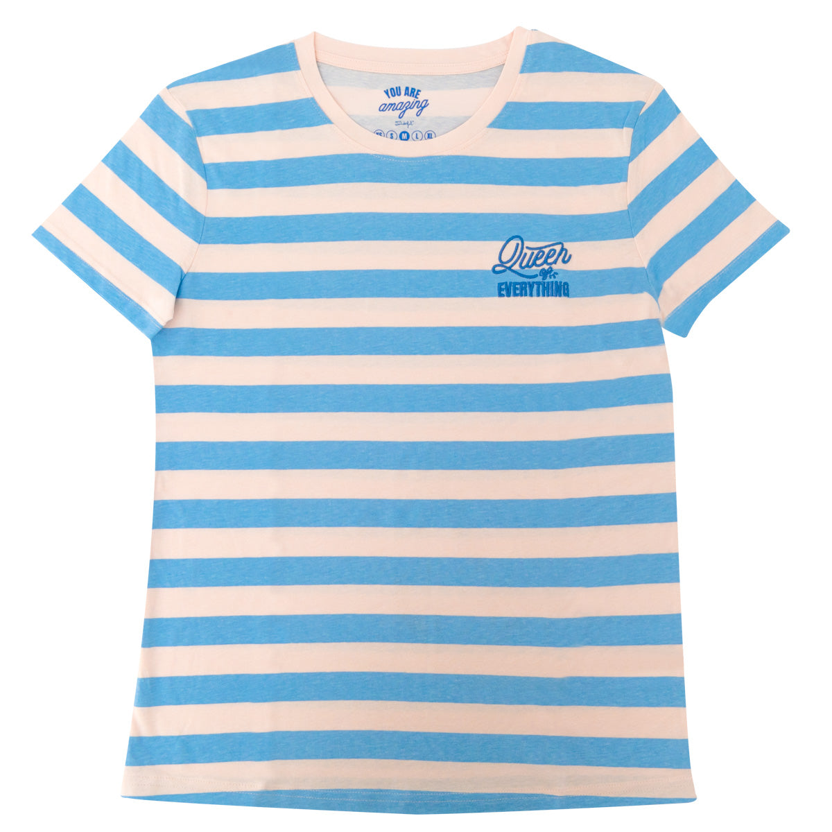 Pink and blue T-shirt with short sleeves S size - Queen of everything