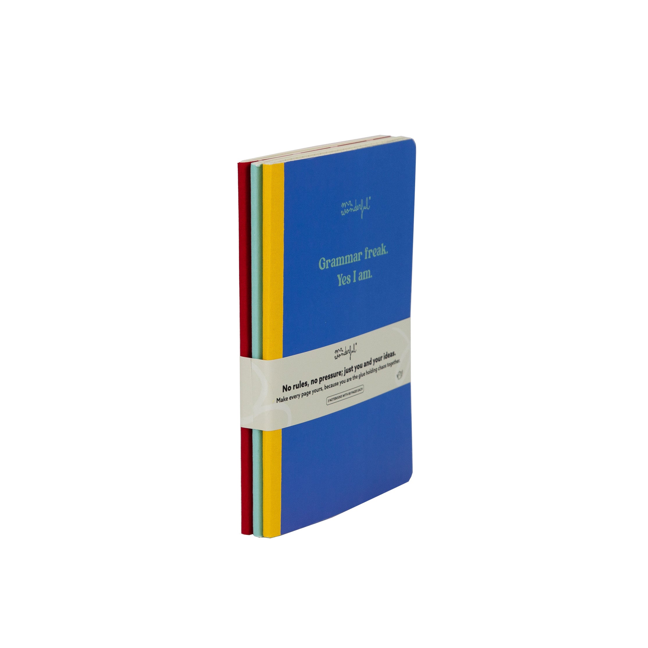 Set de 3 libretas 19x25 cm - Grammar freak. Yes I am.