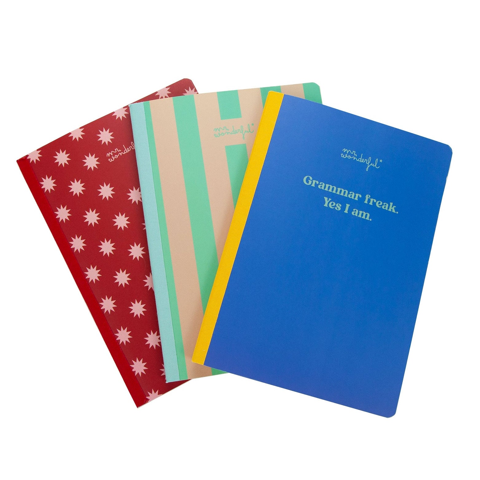 Set de 3 libretas Mr Wonderful finitas para regalar a mujeres