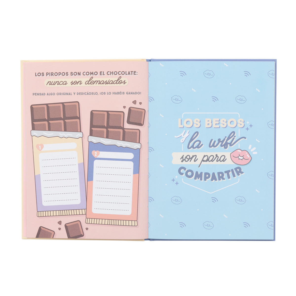 Set de libro rellenable amor + 2 bolis con forma d