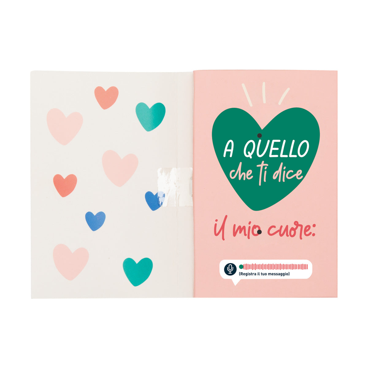 Biglietto con registratore di messaggi - Ascolta e fai attenzione a quello che ti dice il mio cuore