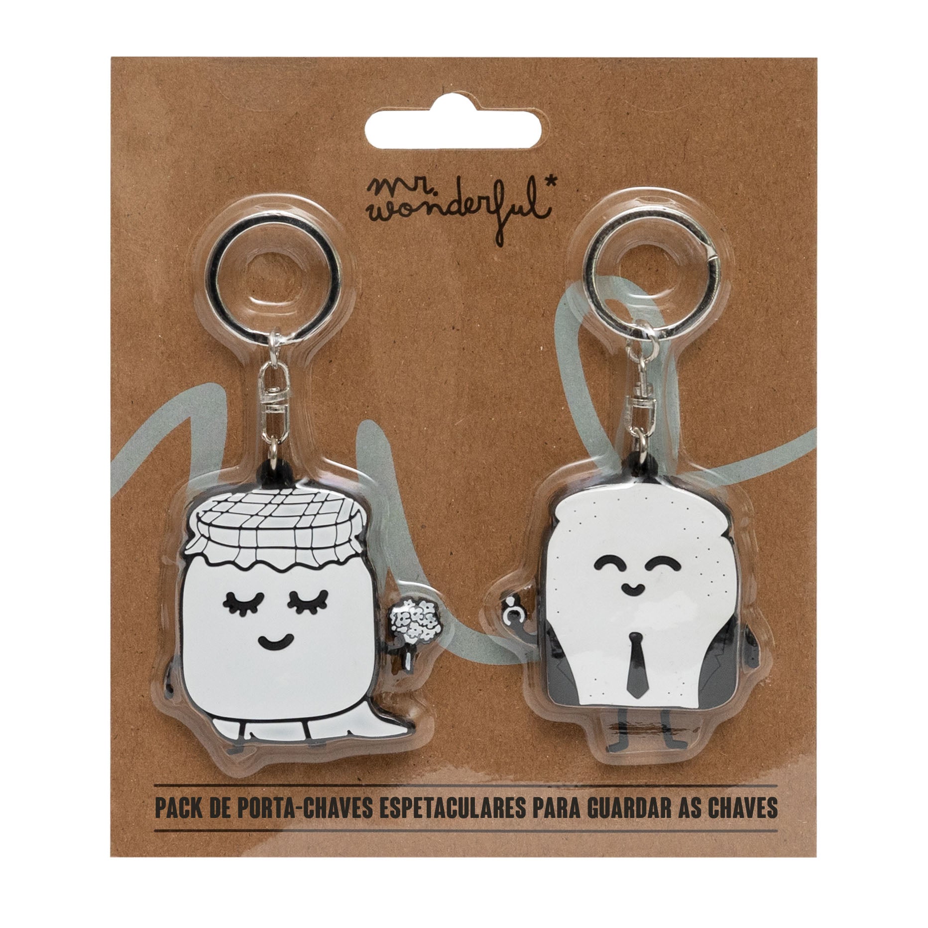 Pack de 2 porta-chaves Iconic - Torrada e doce.