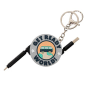 Llavero con cables para cargar el móvil Mr. Wonderful gris - Get ready, world!