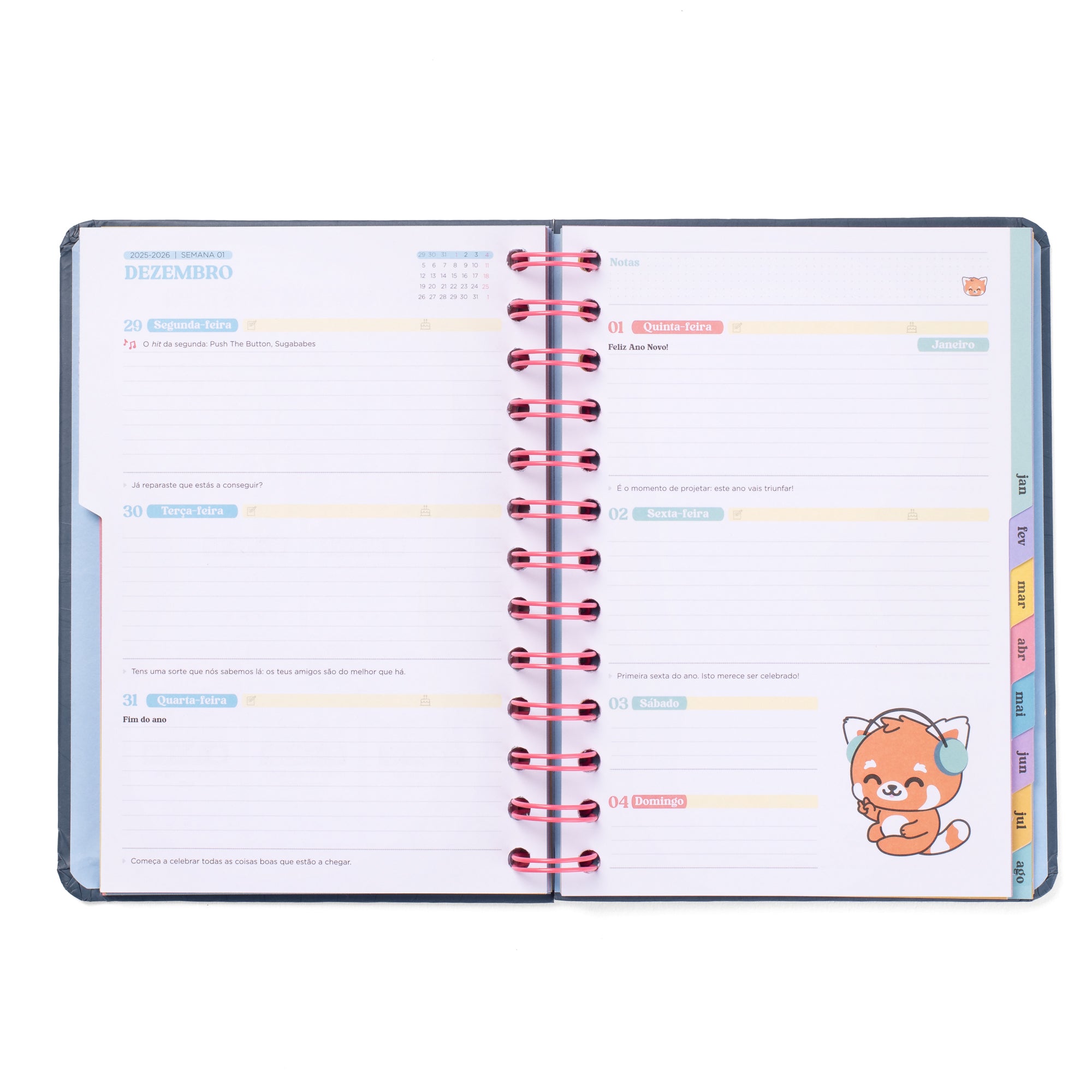 Agenda Wonder pequena 2025-26 Semanal - Superplanos, emoções e boas vibrações