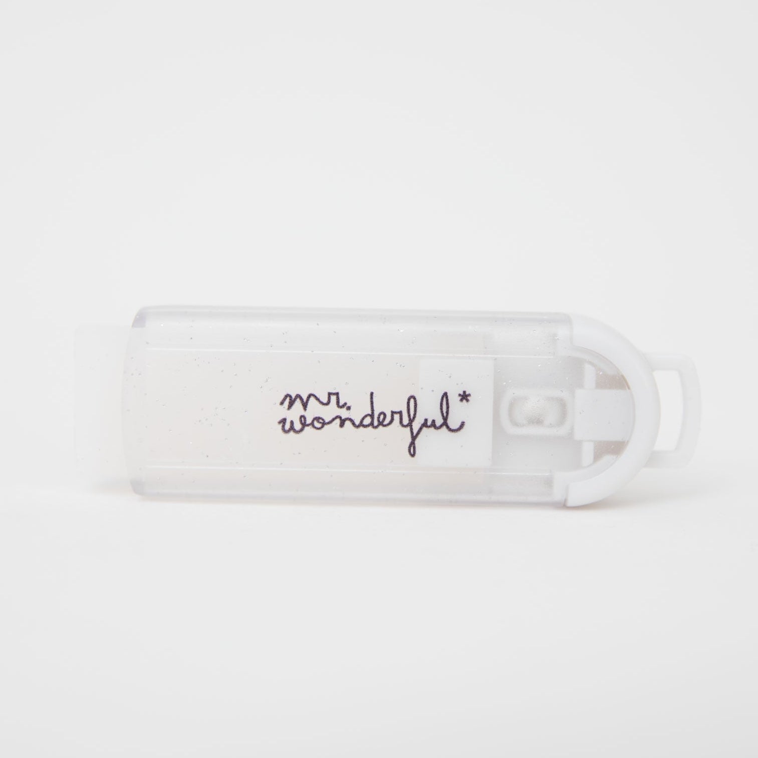 Borracha com dispensador de rodinha – White glitter