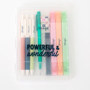 Set de escritura con práctico estuche transpareente - Powerful & wonderful