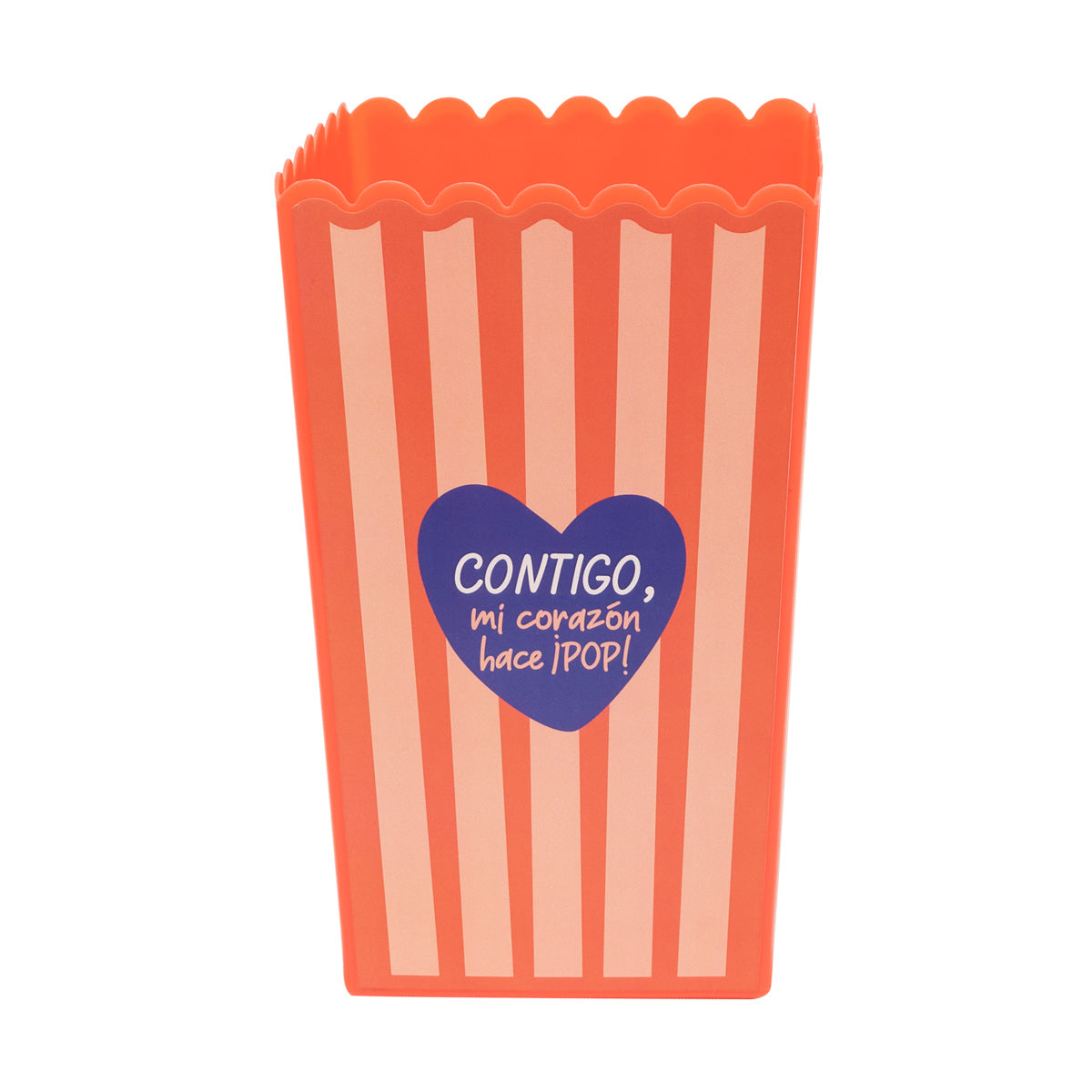 Set de bol de palomitas + dos vasos de refresco para parejas de cine