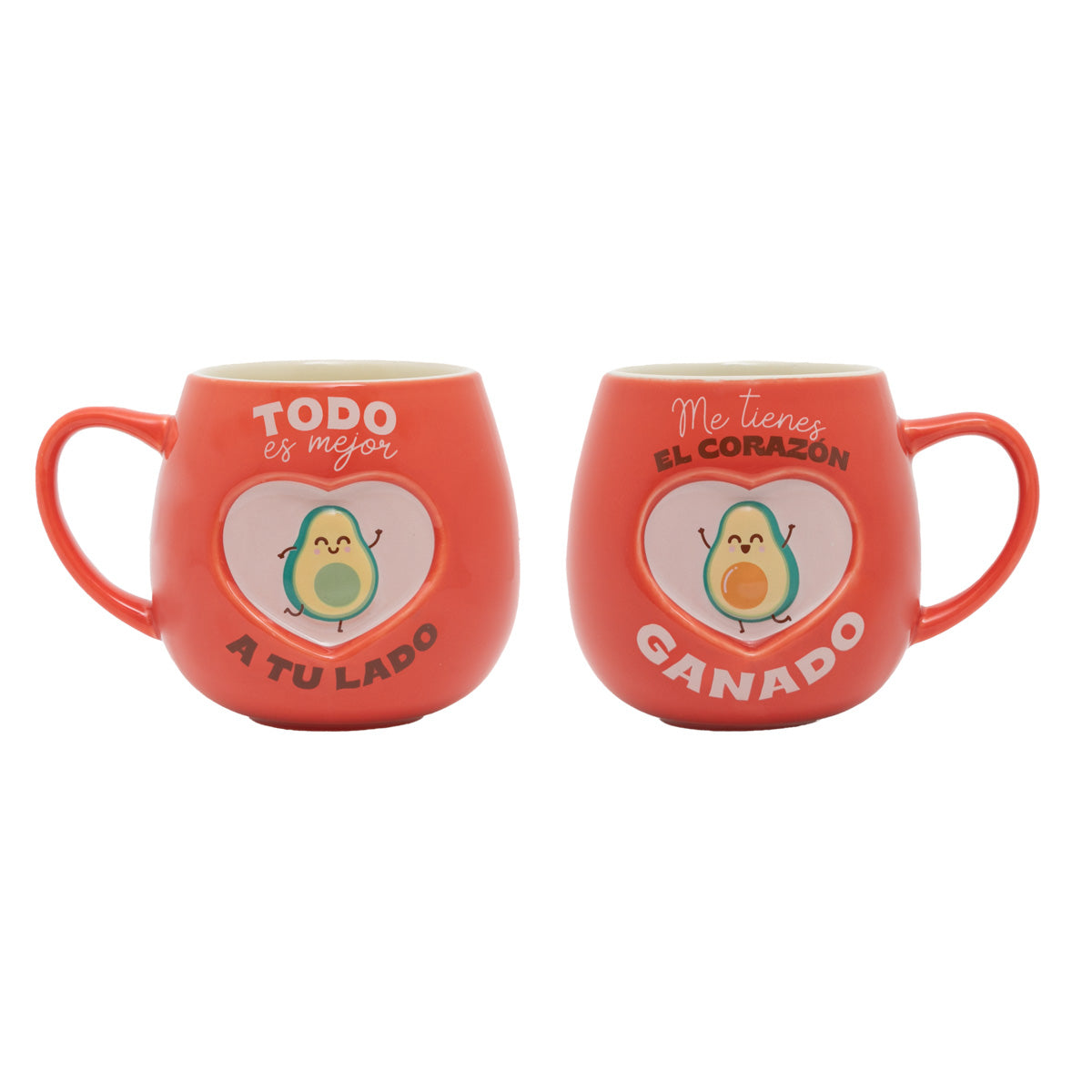 Set de 2 tazas - Todo es mejor a tu lado. Me tienes el corazón ganado