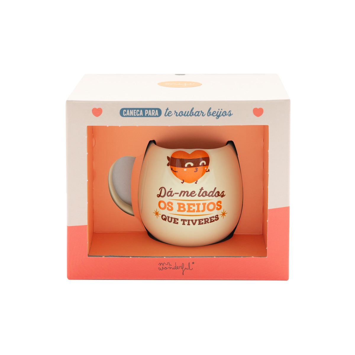 Caneca coração bandido - Me dê todos os beijos que você tem 