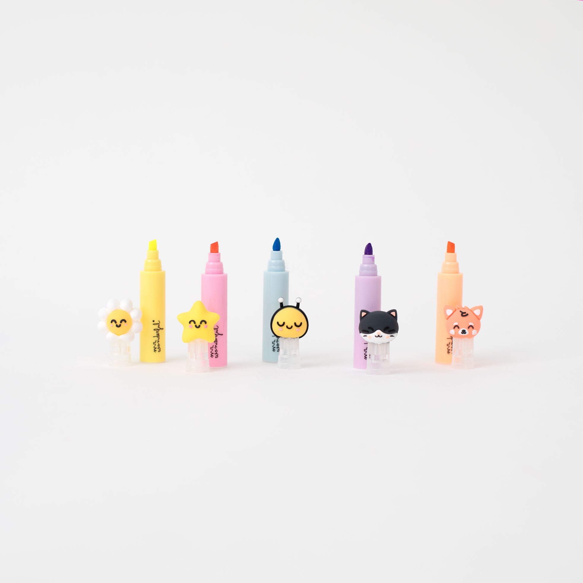 Set de 5 subrayadores pastel – Colores suaves, ideas brillantes - Live in colour