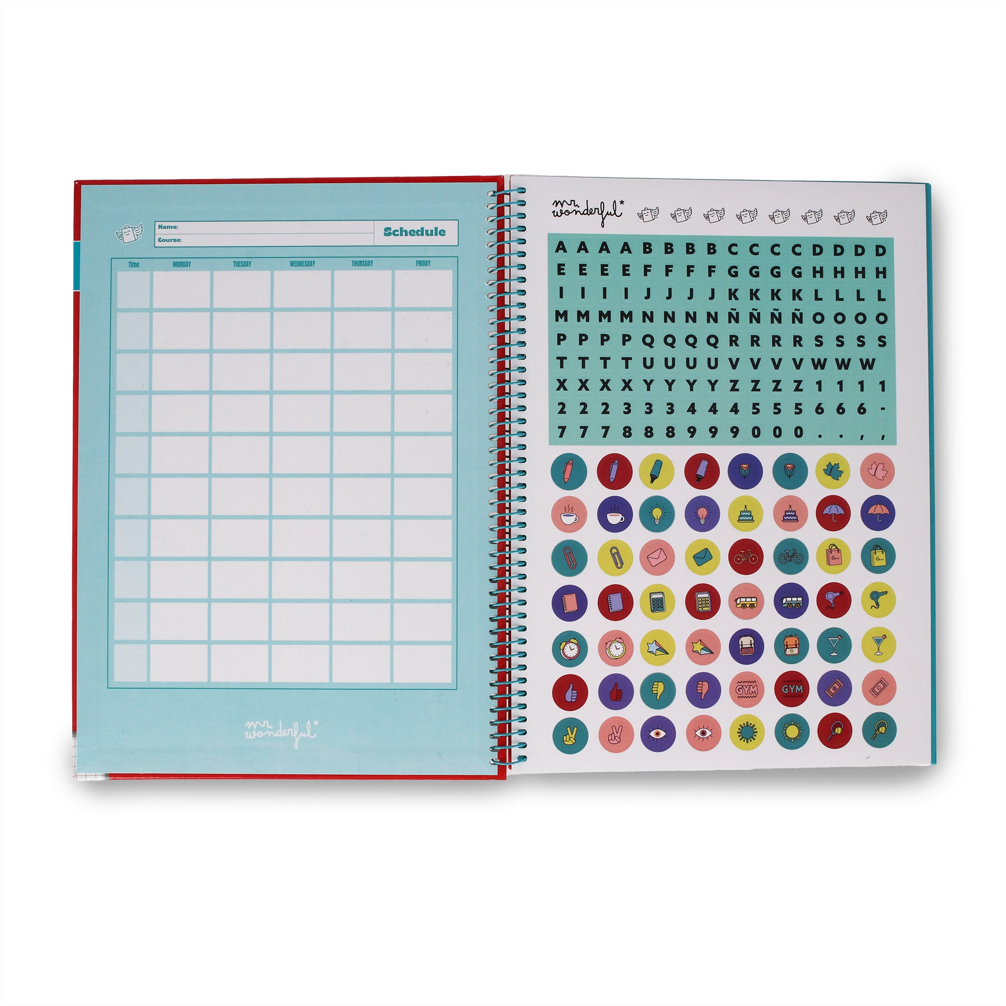 Libreta A4 roja 120 sheets - Grid paper and micro-perforated