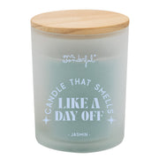 Vela perfumada con frase Mr. Wonderful en inglés - Candle that smells like a day off