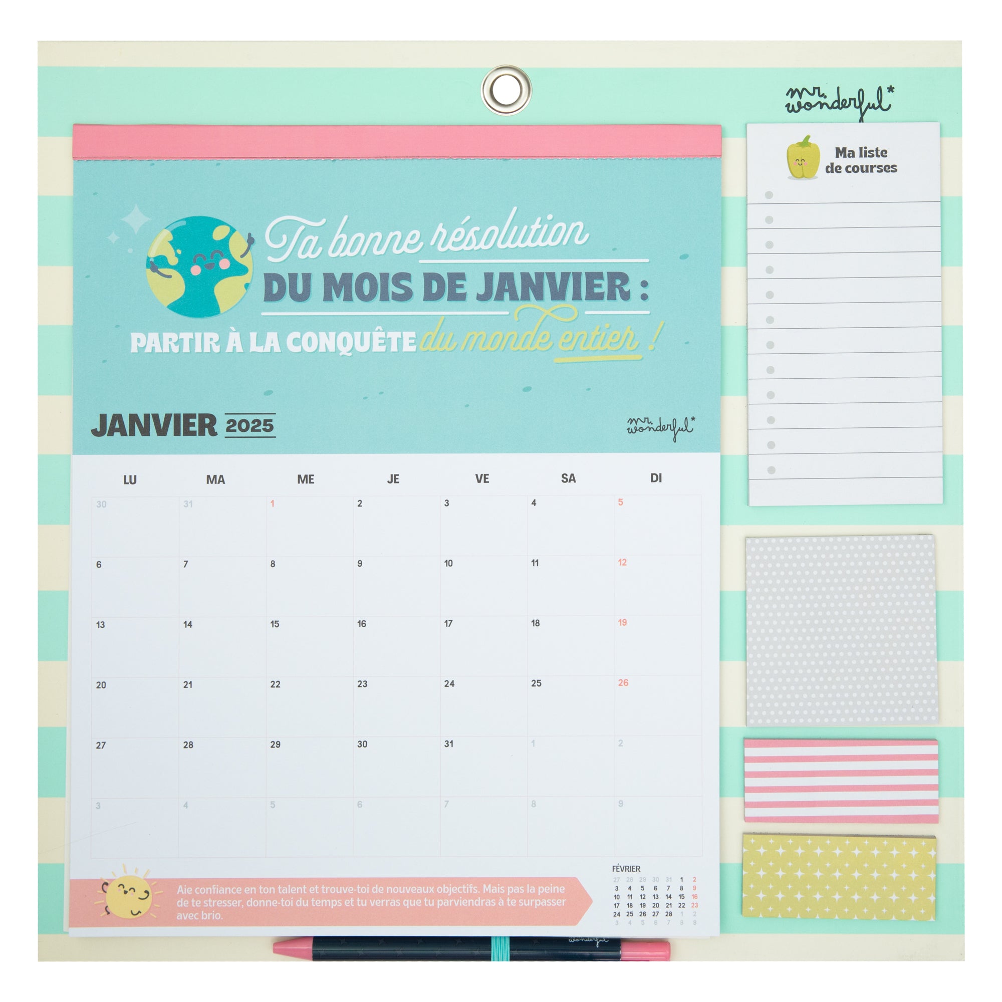 Calendrier mural aimanté 2025 - 2025, bienvenue chez toi