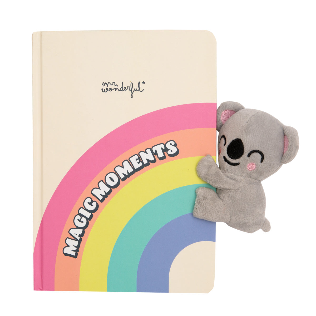Notebook with plushie and magnetic closure koala - Magic moments.