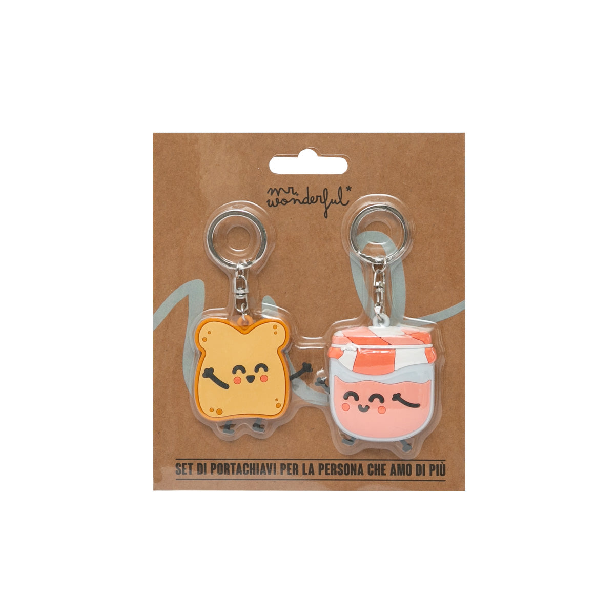 Set di 2 portachiavi - Pane e marmellata