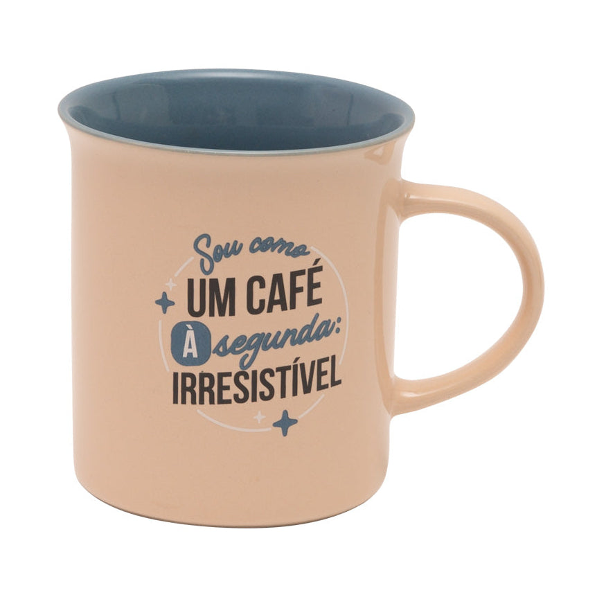 Caneca com mensagem para homens em português Mr. Wonderful - Sou como um café à segunda: irresistível