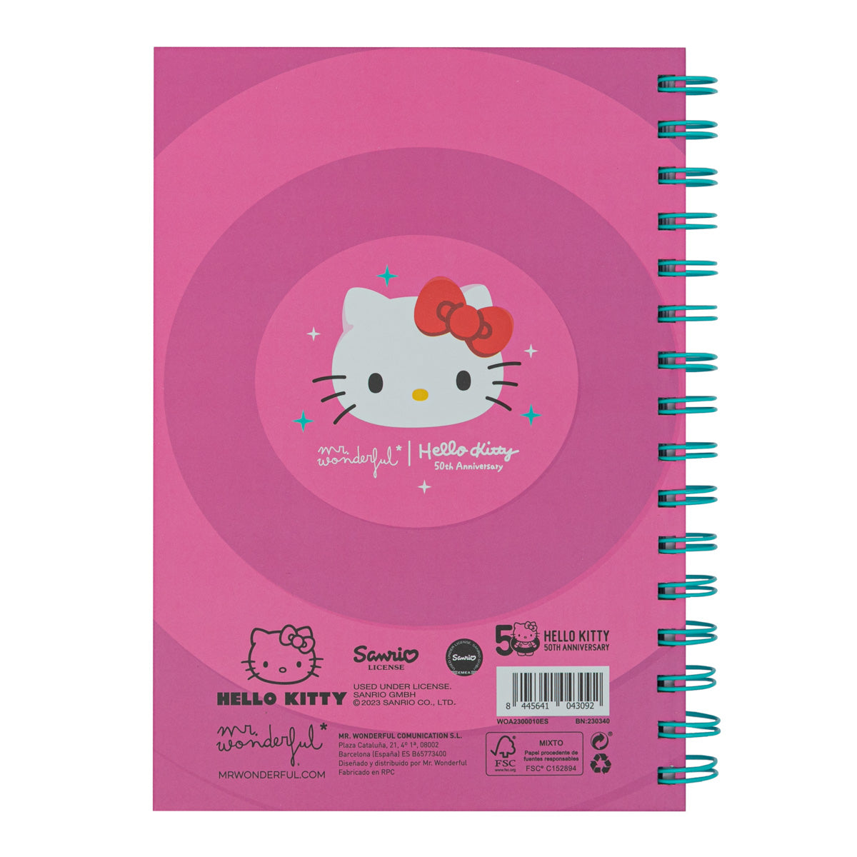 Libreta A5 Hello Kitty x Mr. Wonderful - Nunca dejes de soñar