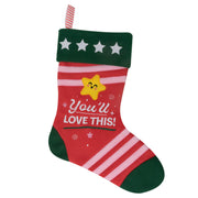 Calcetín de Navidad decorativo con frase en inglés Mr. Wonderful- You’ll love this