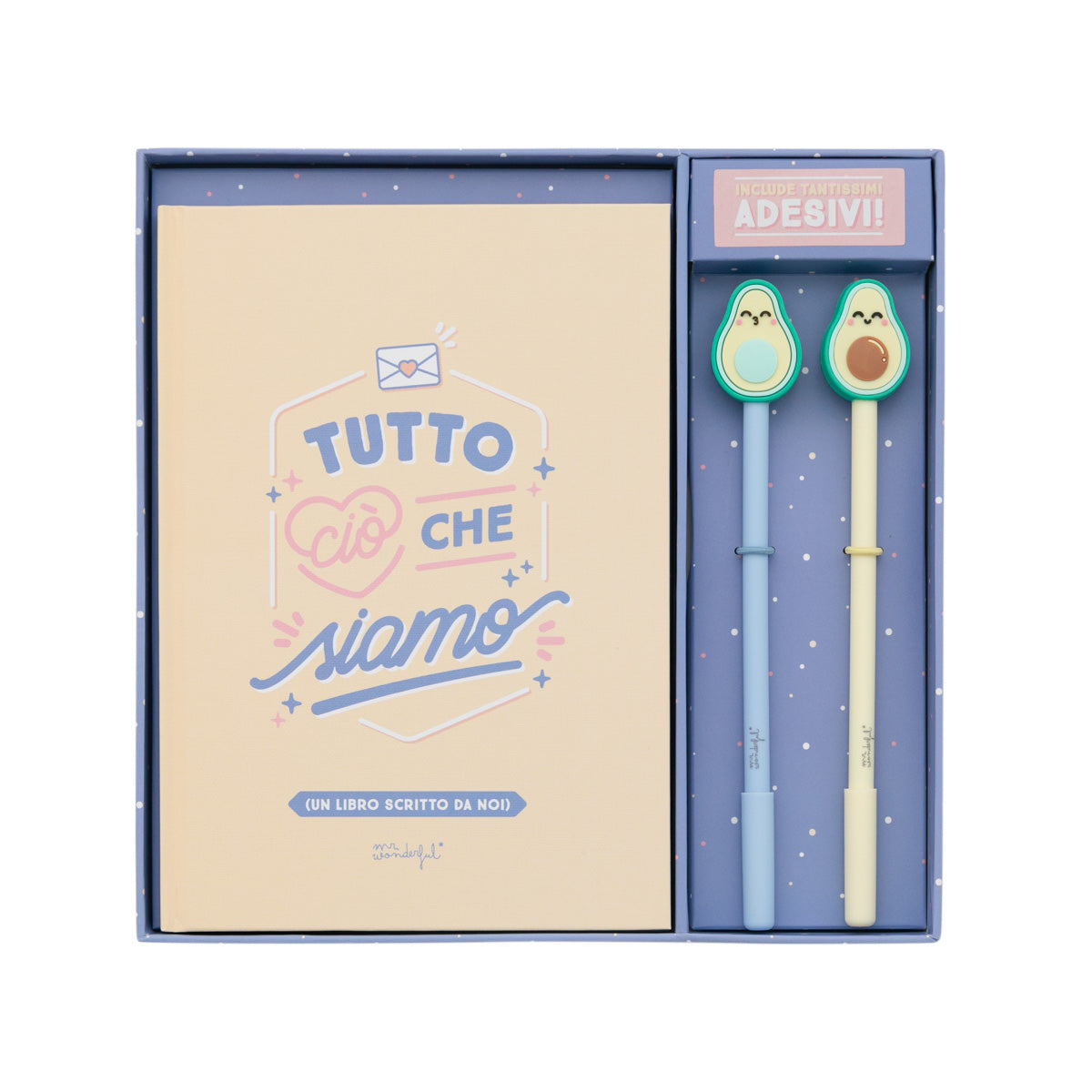 Set di libro da completare amore + 2 penne a forma