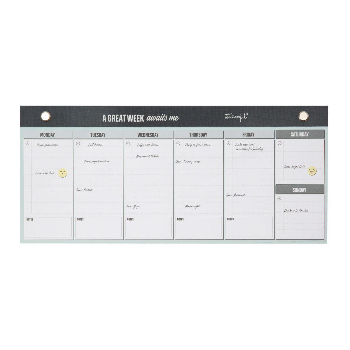 Slim weekly organiser - A great week awaits me