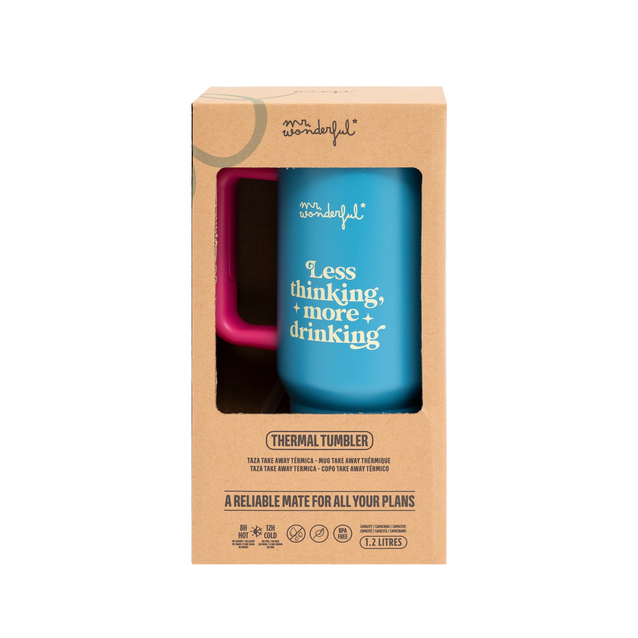 Taza take away térmica de 1,2 -  Less thinking, more drinking.