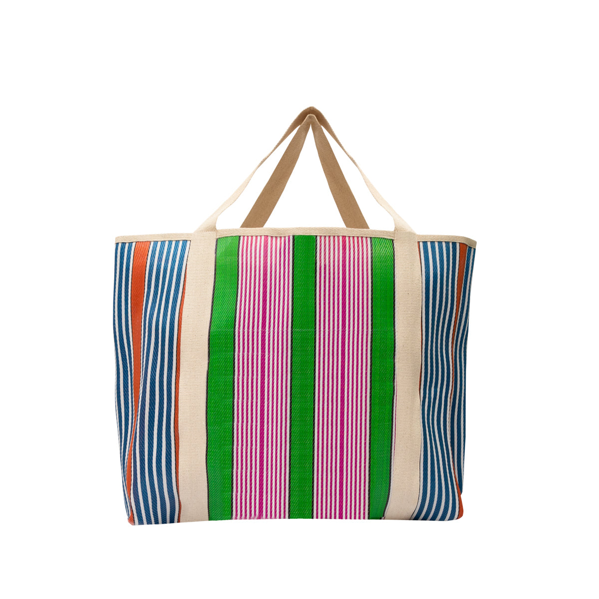 Stripe pattern bag - Yellow, blue and purple