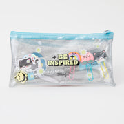 Set de estuche + boli + clips + pegatinas glitter purpurina Mr. Wonderful - Be inspired