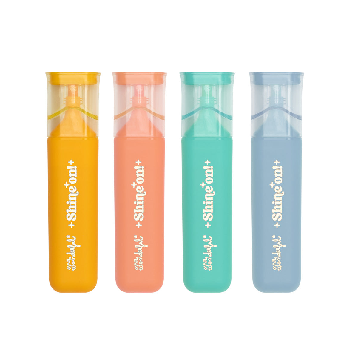 Set of 4 highlighters with glittery ink - Shine on!.