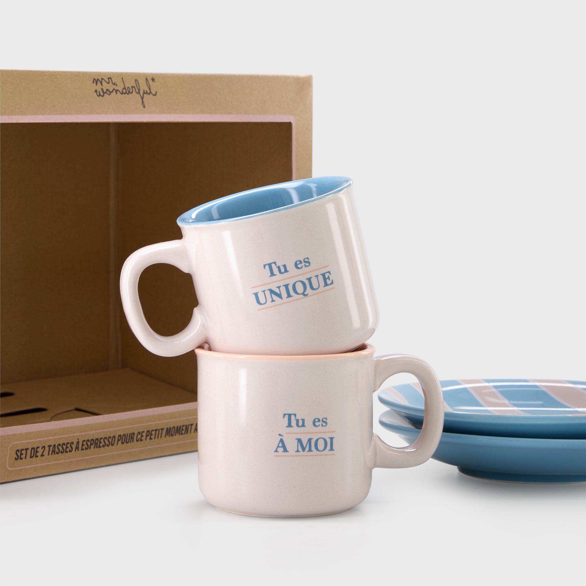 Set de 2 tasses espresso - Tu es unique. Tu es à moi