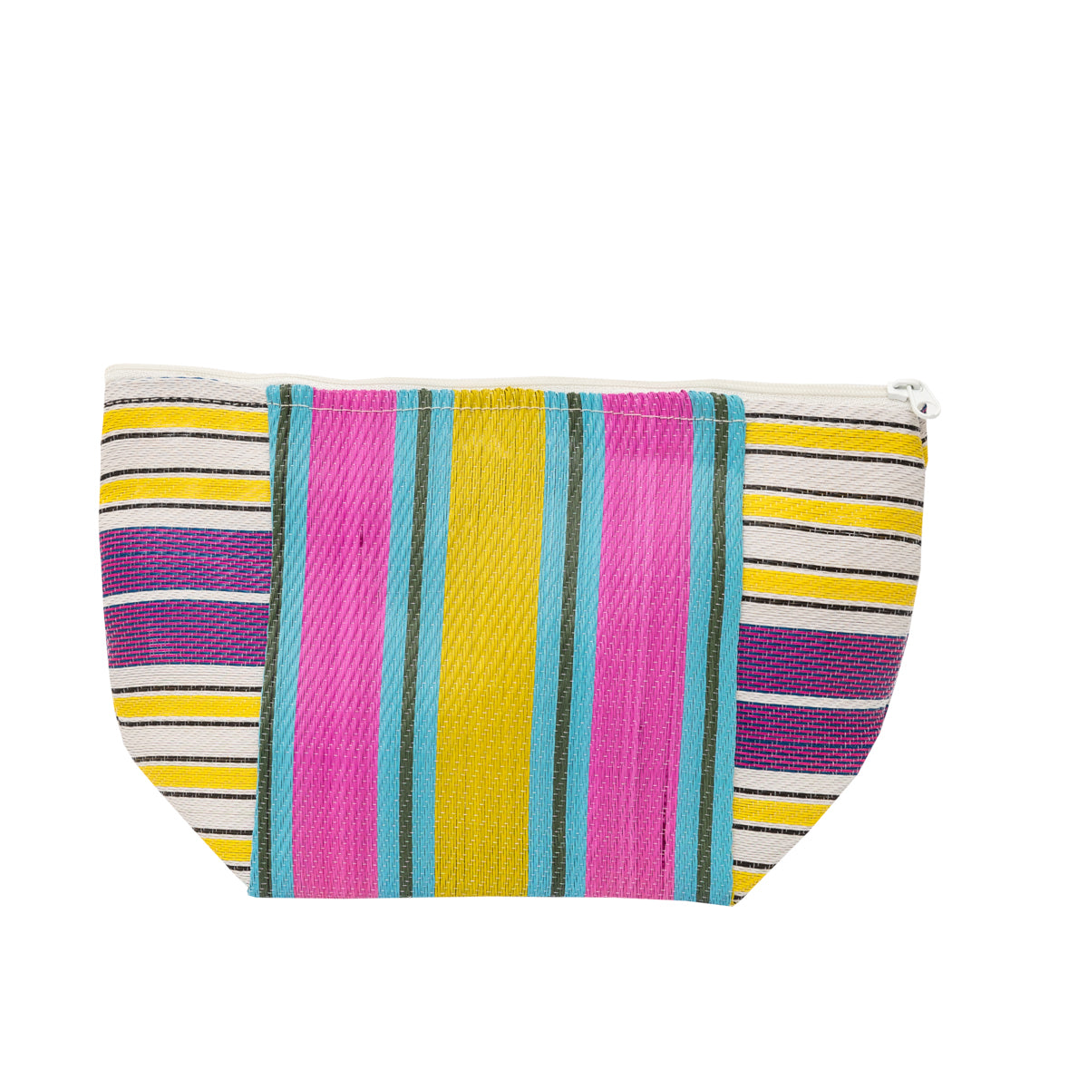 Striped beach toiletry bag – Yellow, blue and purple