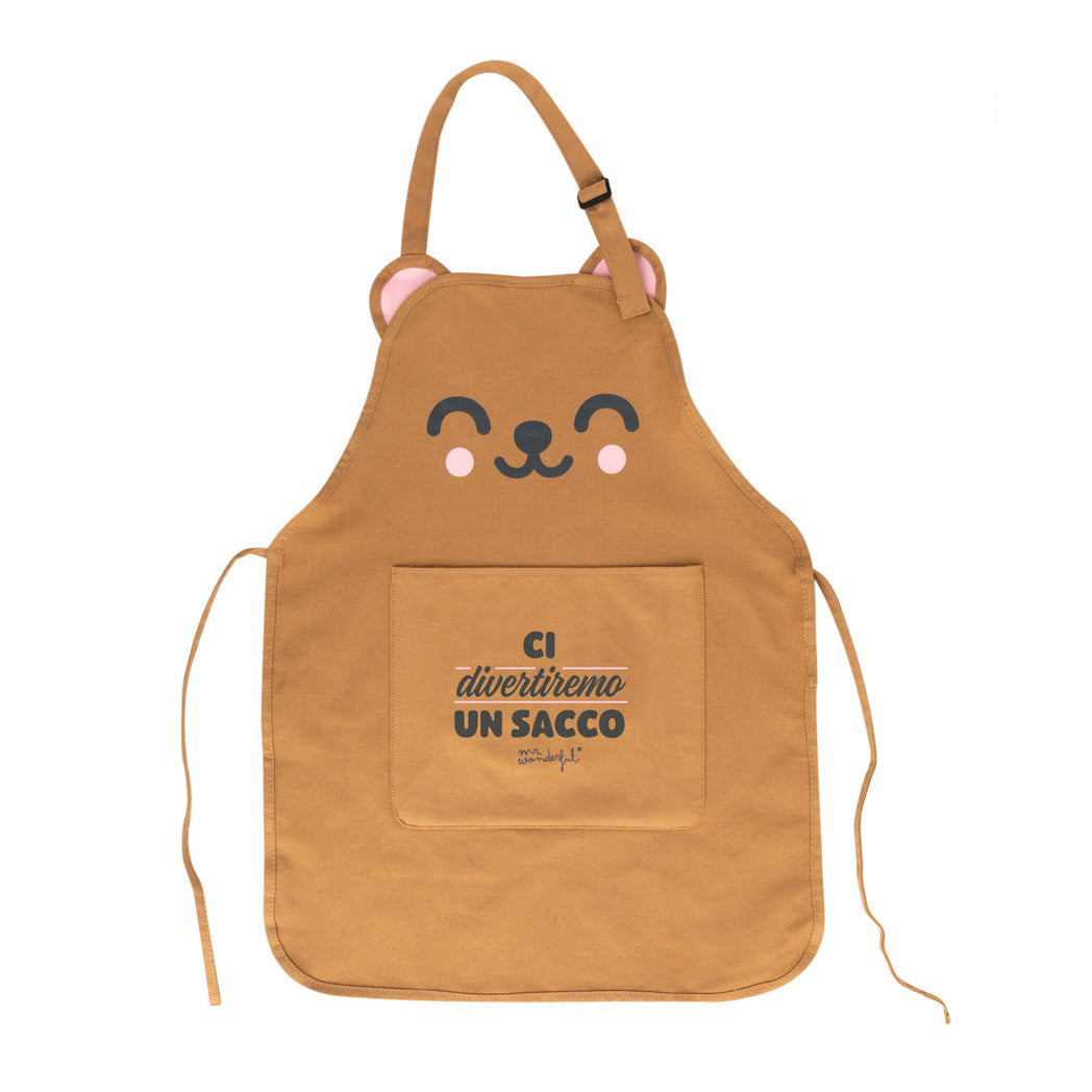 Grembiule per bambini con messaggio in italiano Mr. Wonderful - Ci divertiremo un sacco