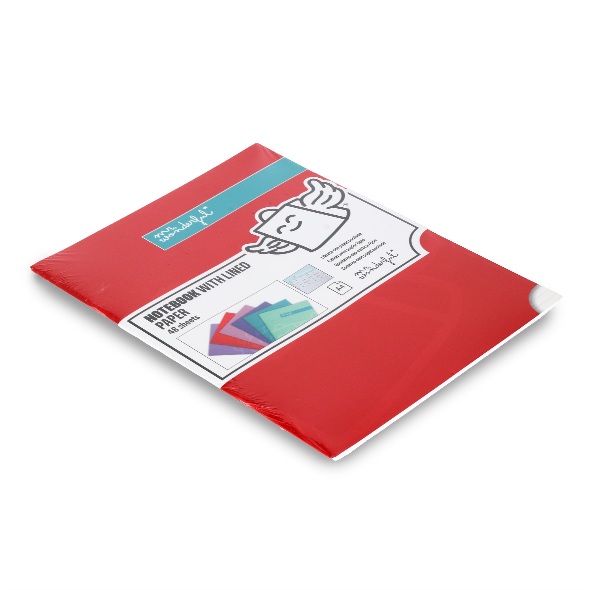 Red A4 notebook 48 sheets - Lined paper