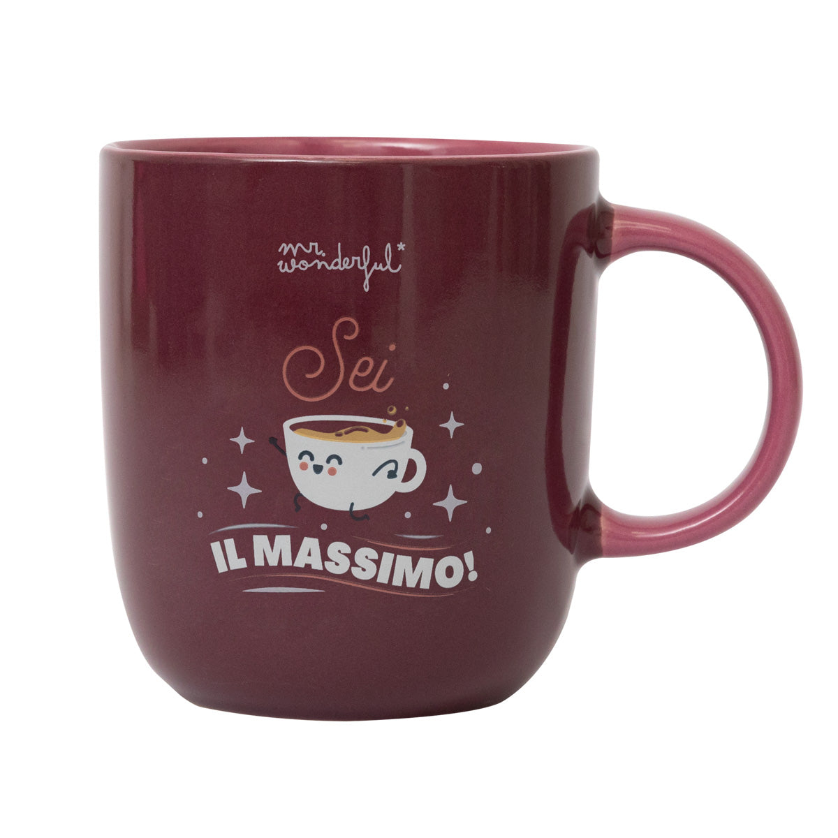 Tazza con messaggio motivazionale in italiano Mr. Wonderful - Sei il massimo!
