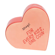 Hucha de cerámica con frase Mr. Wonderful corazón - For every kiss, one coin