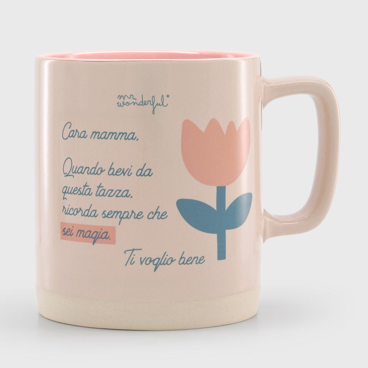 Tazza con messaggio in italiano per le mamme Mr. Wonderful - Cara mamma