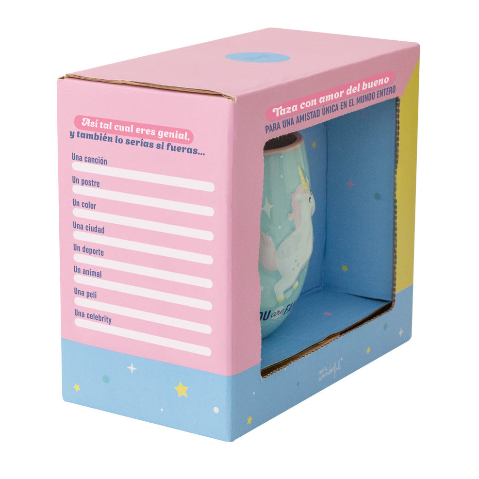 Taza con relieve de unicornio - Eres lo más