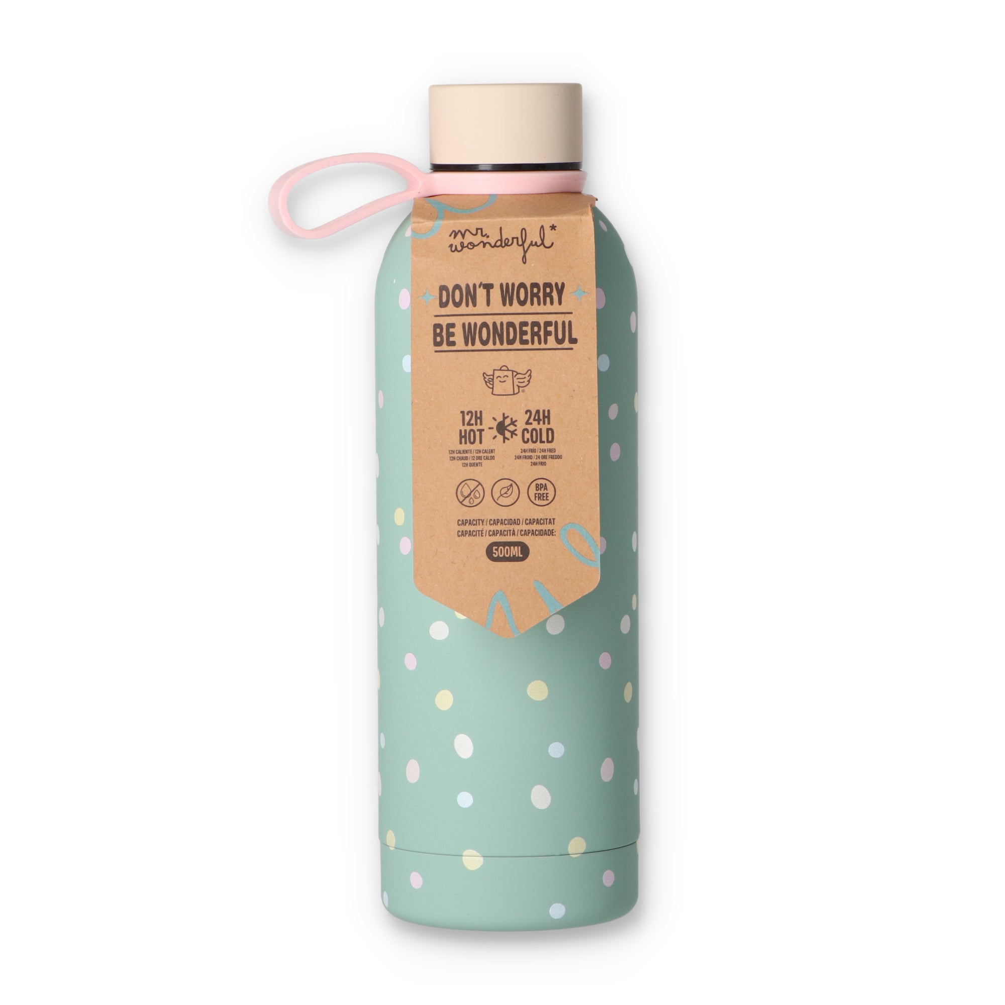 Thermal bottle 500ml - Polka dot print