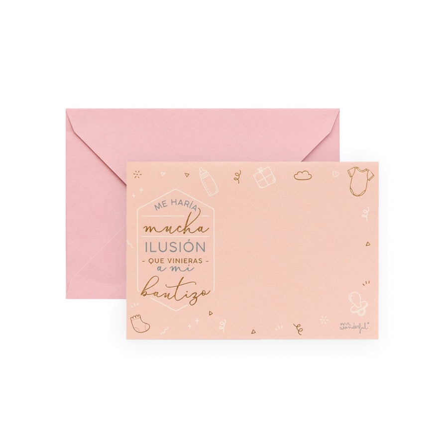 Set de 20 invitaciones personalizables para bautiz