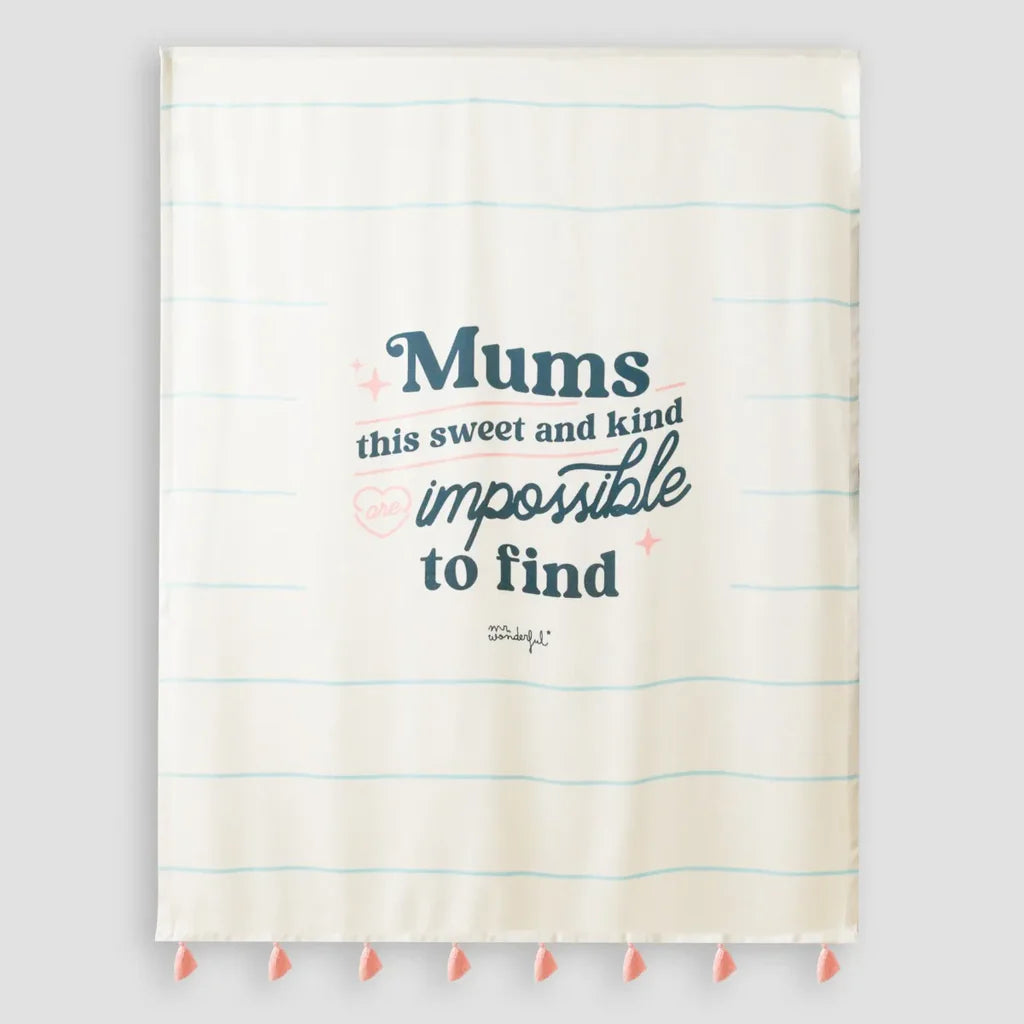 Manta fina con mensaje para madres Mr. Wonderful - Mums this sweet and kind are impossible to find