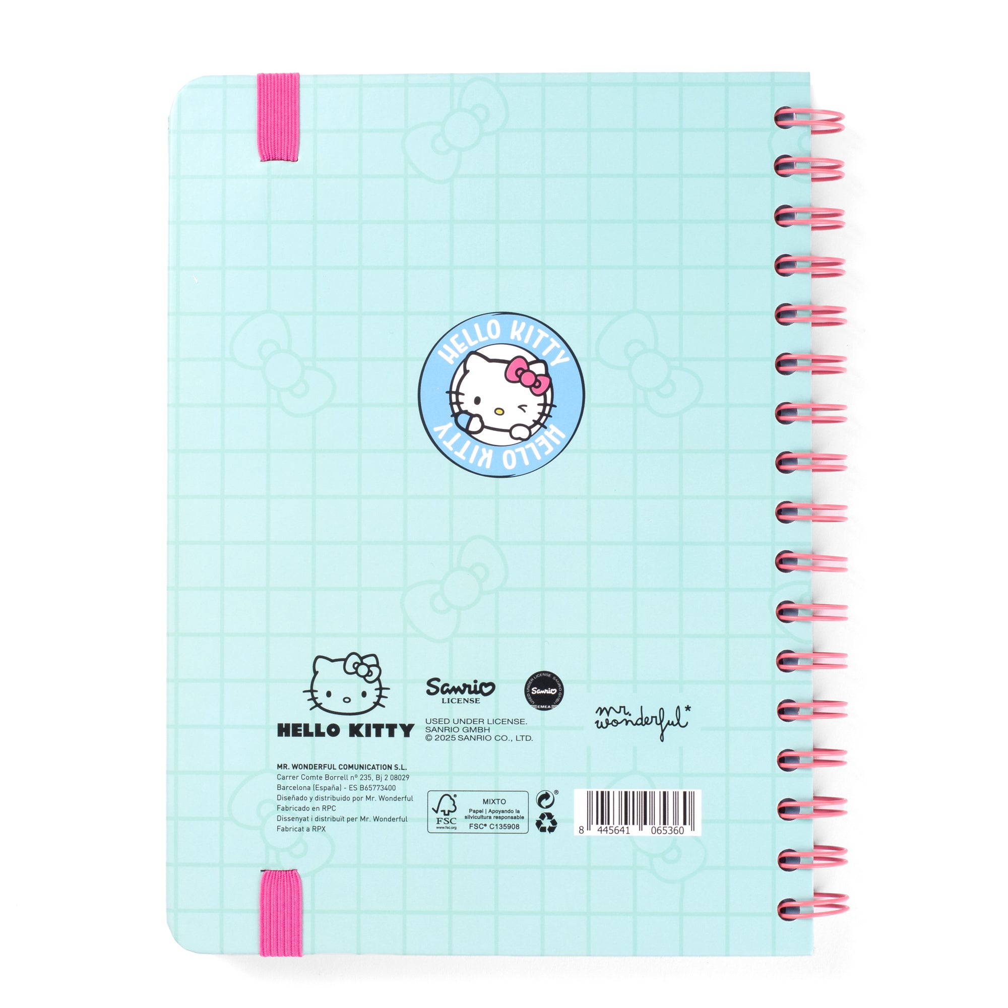 Agenda 2025-26 Hello Kitty x Mr. Wonderful - Nunca te olvides de sonreír