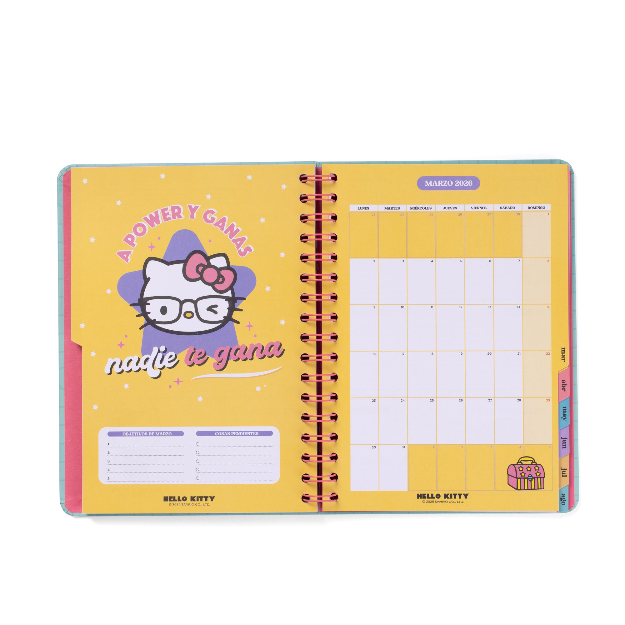 Agenda 2025-26 Hello Kitty x Mr. Wonderful - Nunca te olvides de sonreír